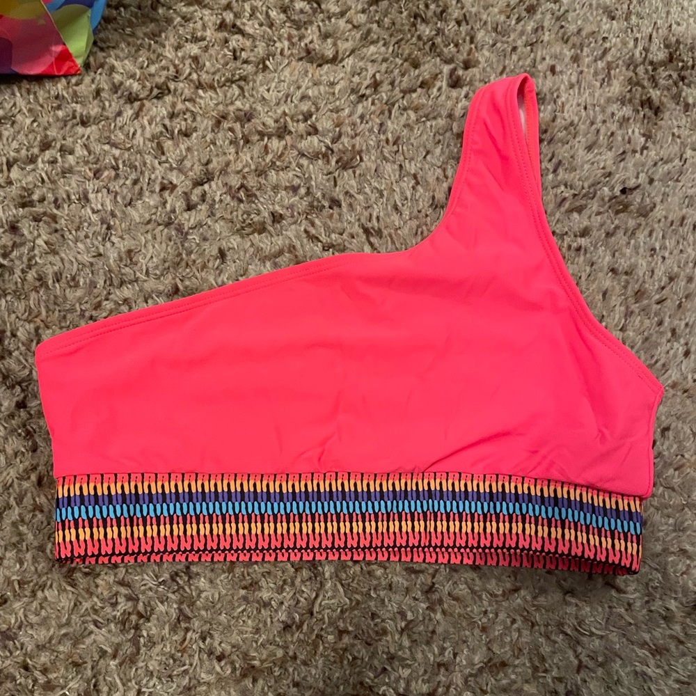 Off the shoulder swim top.